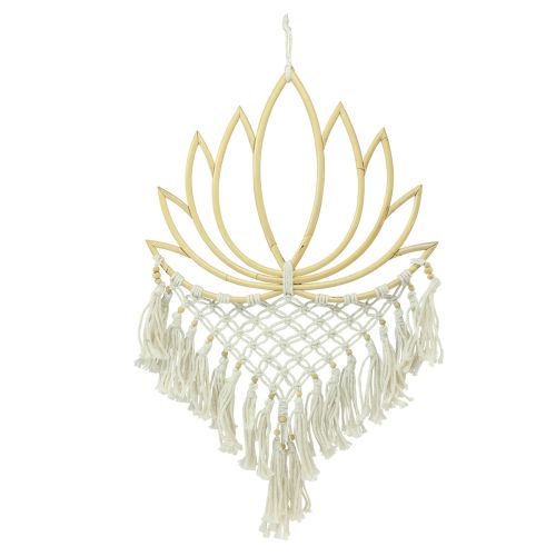 Floristik24 Macrame vægdekoration lotus dekoration bambus naturlig creme 70cm