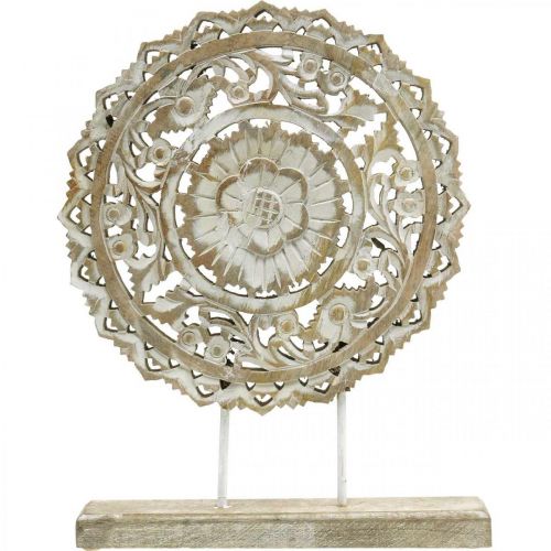 Floristik24 Mandala at placere, blomsterdekoration i træ, borddekoration, sommerdekoration shabby chic natur H39,5cm Ø30cm