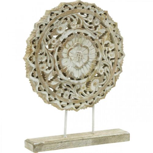 Mandala at placere, blomsterdekoration i træ, borddekoration, sommerdekoration shabby chic natur H39,5cm Ø30cm