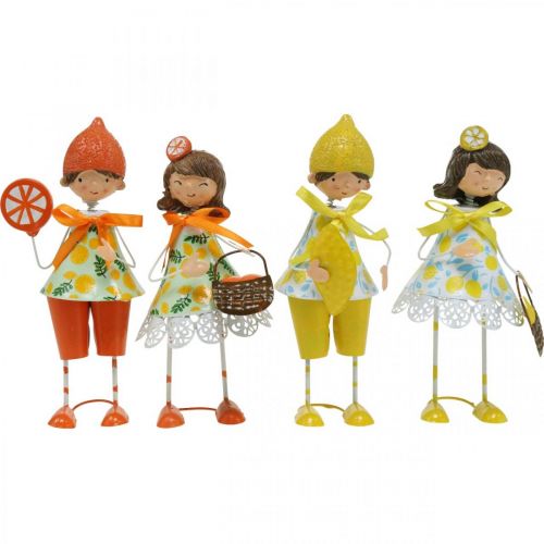 Artikel Små frugter, sommerdekoration, figurer citroner appelsiner H17/18cm 4stk