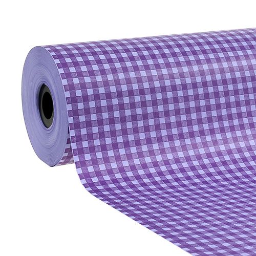 Manchetter Papir Check Lilla 25cm 100m