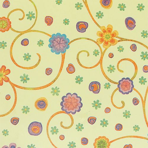 Floristik24 Manchetpapir 25cm 100m creme med blomster