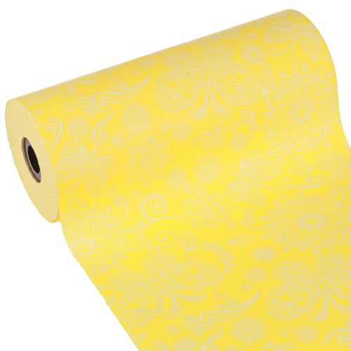 Floristik24 Manchetpapir gul hvid sommer 25cm 100m