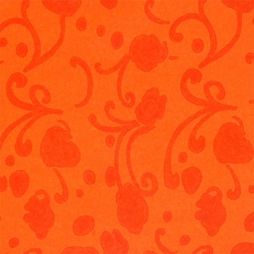 Manchetpapir orange med mønster 25cm 100m