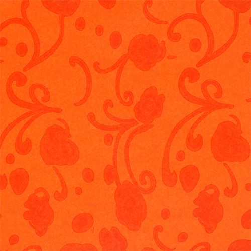 Floristik24 Manchetpapir orange med mønster 25cm 100m