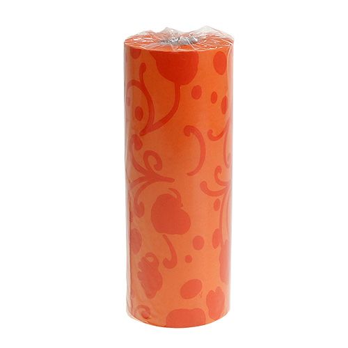 Floristik24 Manchetpapir orange med mønster 25cm 100m