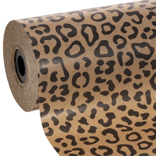 Manchetpapir, leopardmønster, rulle 25 cm 100 m, gaveindpakning