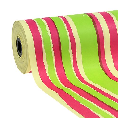 Floristik24 Manchetpapir 25cm Stribemønster 100m