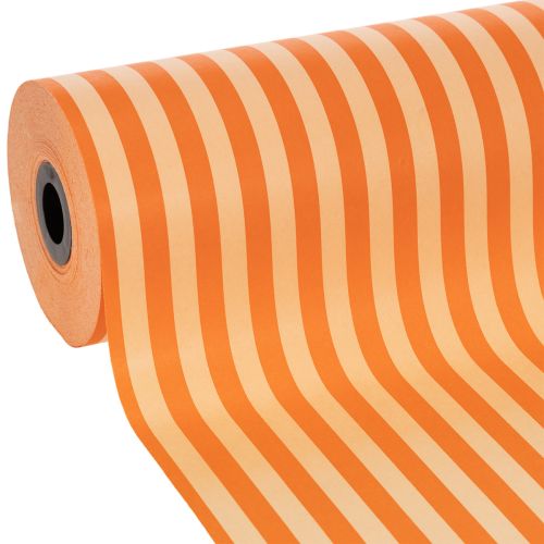 Manchetpapirrulle, orangestribet, 25 cm x 100 m købe | Floristik24.dk