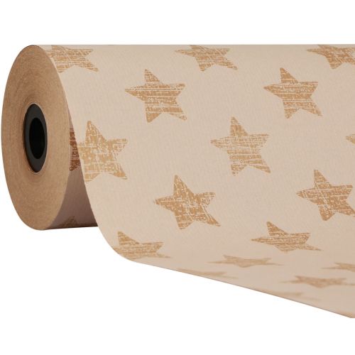 Floristik24 Manchetpapir silkepapir hvide stjerner 25cm 100m