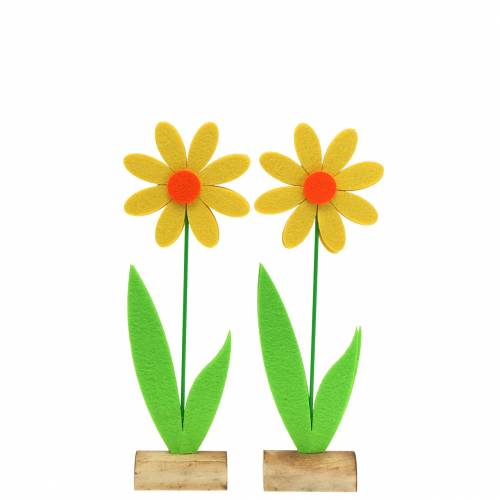 Floristik24 Filtblomst gul 27cm 4stk