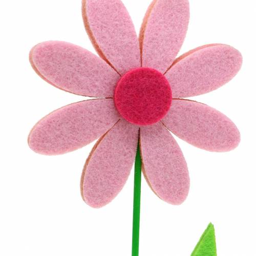 Floristik24 Filt blomst lyserød 27cm 4stk