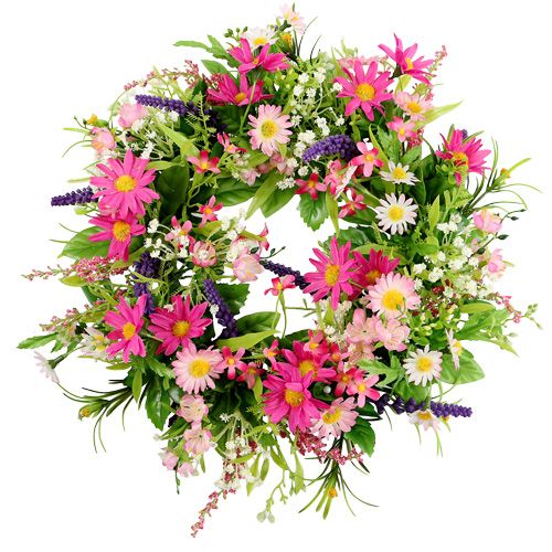 Floristik24 Marguerite krans med lavendel pink Ø28cm