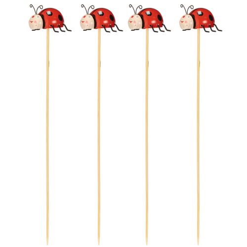 Artikel Mariehøne havepæle, dekoration til forår og sommer, blomsterdekoration, 31 cm, 4 stk.