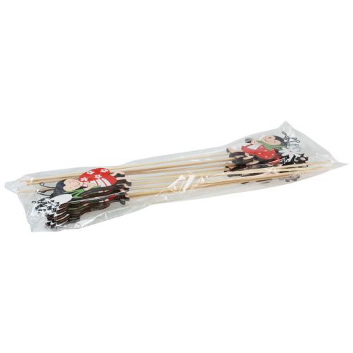 Artikel Mariehøne dekorative blomsterpropper træ metal 8,5cm 12 stk