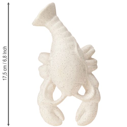 Artikel Maritim Dekoration Figur Keramik Hummer Hvid 17,5×9×3cm