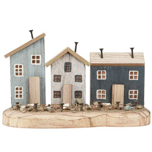 Artikel Maritime dekorative huse træfiskerleje blå hvid 26×16×10cm