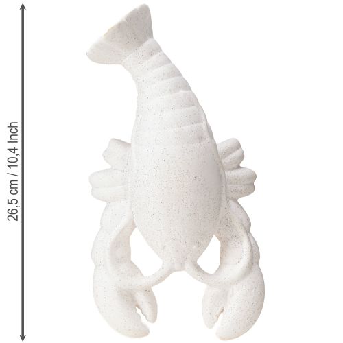 Artikel Maritim Dekoration Keramisk Figur Hummer Hvid 26,5×13×5cm