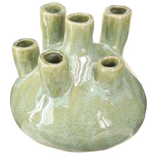 Artikel Maritim Dekorationsvase Coral Design Lysegrøn Ø14,5cm H14cm