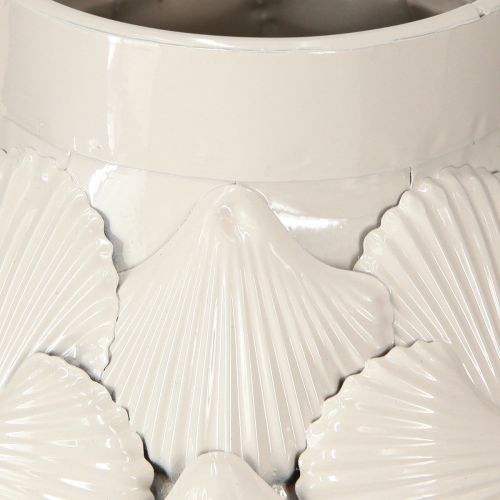 Artikel Maritim Dekorationsvase Metal Vase Skaller Grå Hvid Ø24cm H31,5cm