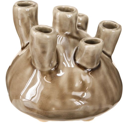 Artikel Maritim Keramik Vase Coral Look Brun Ø11,5cm H10cm