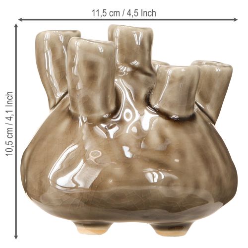 Artikel Maritim Keramik Vase Coral Look Brun Ø11,5cm H10cm