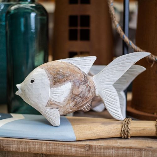 Floristik24 Maritim dekoration fisk træ træfisk shabby chic 17×8cm