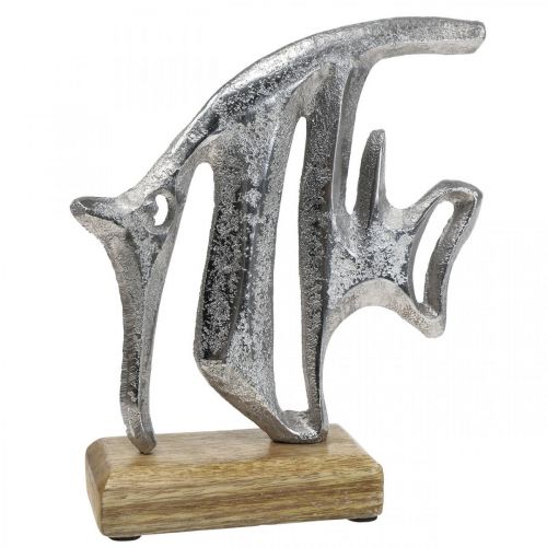 Maritim dekoration, dekorativ fiskemetal, dekorativ fisk sølv H18cm