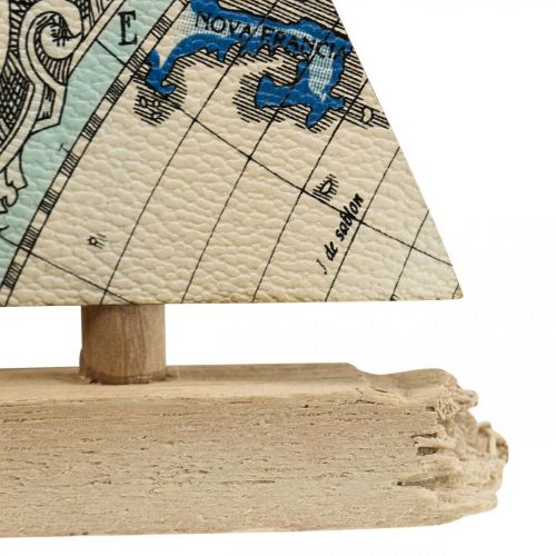 Floristik24 Maritim dekoration sejlbåd træskib deco bøjle lille H12cm 3stk
