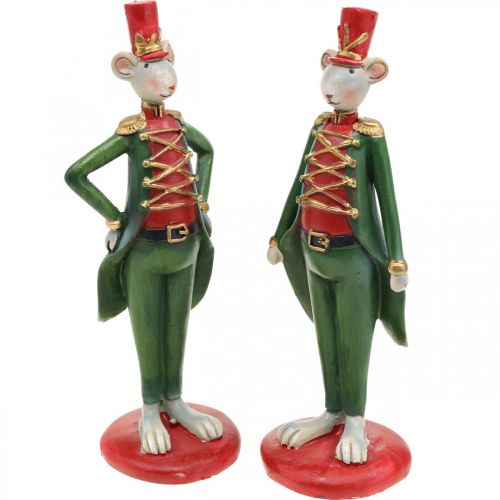Floristik24 Julemus dekorativ figurmus i uniform 6 × 4,5 × H14,5cm 2 stk.