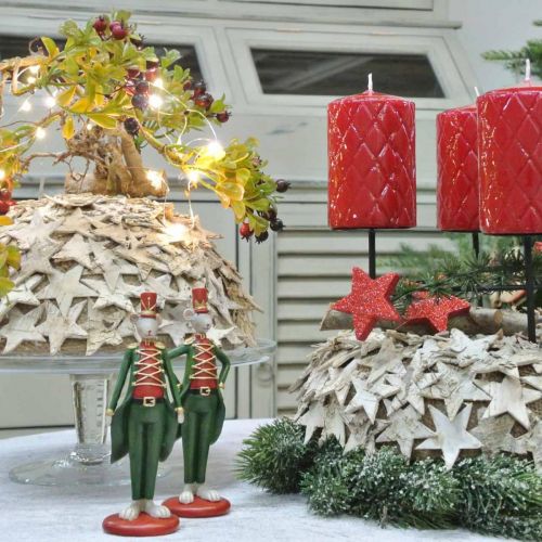 Floristik24 Julemus dekorativ figurmus i uniform 6 × 4,5 × H14,5cm 2 stk.
