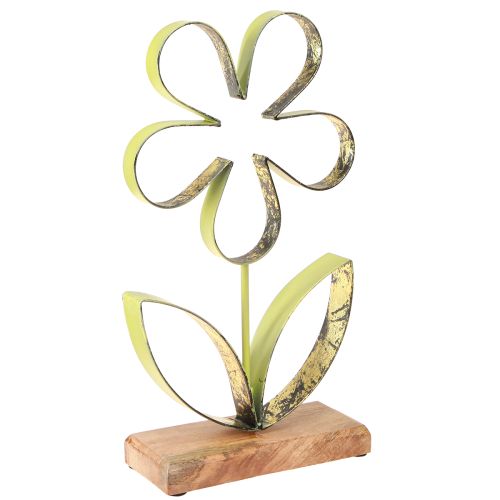 Floristik24 Metal blomsterdekorationsstativ forårsgrøn guld H35cm