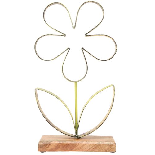 Floristik24 Metal blomsterdekorationsstativ forårsgrøn guld H35cm