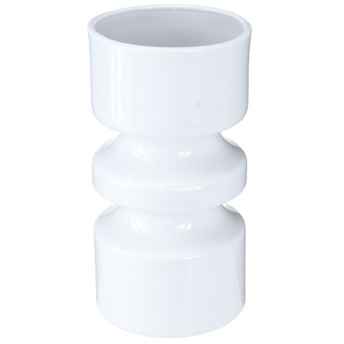 Artikel Metal blomstervase i cremehvid emalje Ø9cm H17,5cm