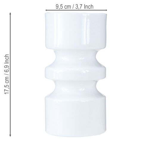 Artikel Metal blomstervase i cremehvid emalje Ø9cm H17,5cm