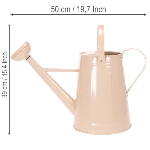 Dekorativ vandkande i metal, sandfarvet vintage design, til planter og tørrede blomster, 50×22,5×39 cm | Floristik24.dk