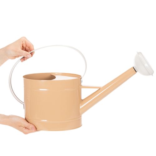 Metal dekorativ vandkande, vintage look, lysebrun, 52,5 cm - plantekasse til borddekoration og sommerdekoration | Floristik24.dk