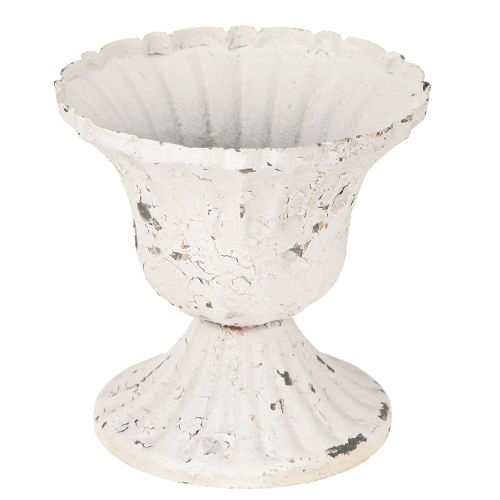 Artikel Metal Dekorativ Kop Small Shabby Chic Hvid Ø8,5cm H8cm 2stk