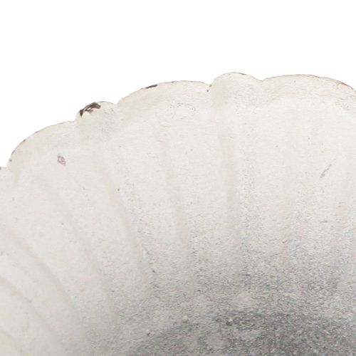 Artikel Metal Dekorativ Kop Small Shabby Chic Hvid Ø8,5cm H8cm 2stk