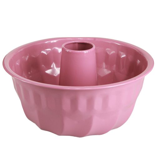 Floristik24 Metal dekorativ skål bageform Gugelhupf pink Ø23cm H12cm