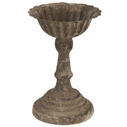 Artikel Metal dekorativ skål på fod bæger antik gråbrun Ø12cm H18cm