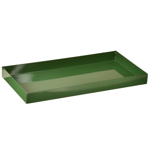 Metaldekorationsbakke rektangulær metalbakke grøn 30×15 cm
