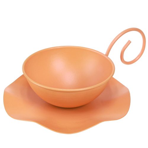 Artikel Metal dekorativ kop orange Ø11,5cm H6cm med underkop 2 stk