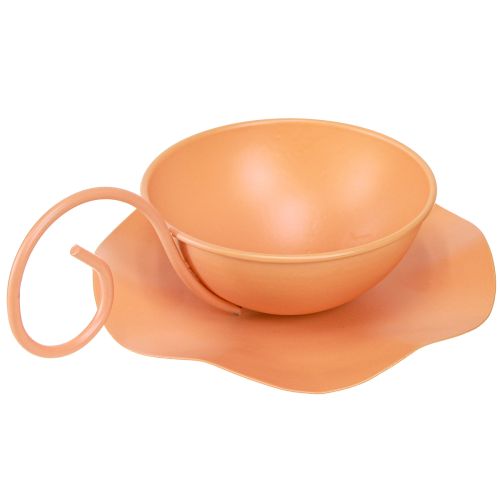 Artikel Metal dekorativ kop orange Ø11,5cm H6cm med underkop 2 stk