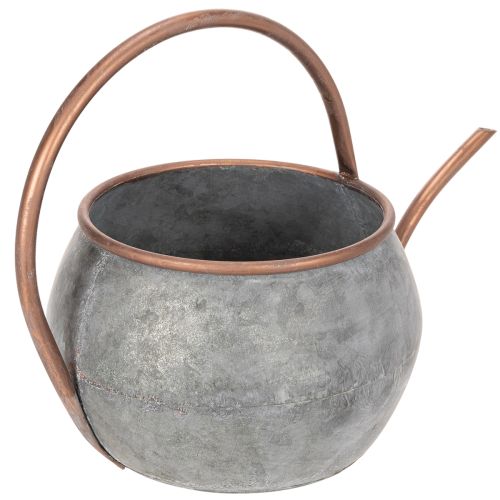 Metal dekorativ vandkande, vintage landstil, havedekoration, til plantning, sølv kobber, L41cm Ø26cm H30cm | Floristik24.dk