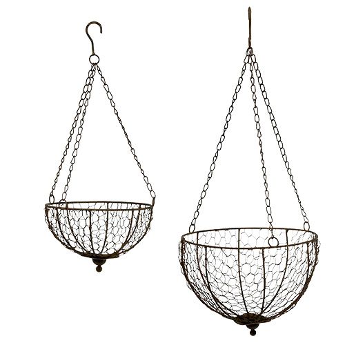 Floristik24 Metal kurv sæt med 2 til hængende Ø17.5cm - Ø22.5cm