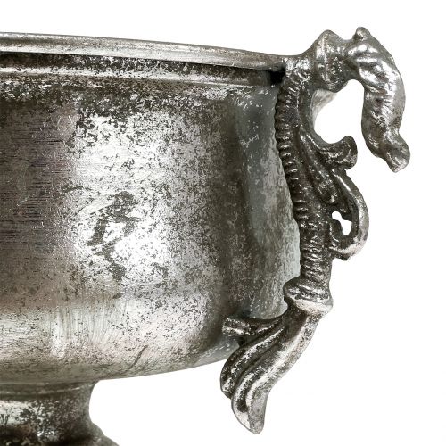 Floristik24 Antik metalbæger i sølv Ø18cm H30cm