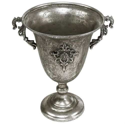Floristik24 Kop lavet af metal antik sølv Ø20.0cm H30cm