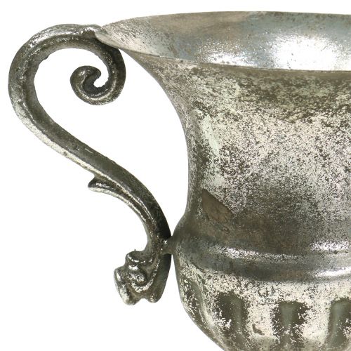 Floristik24 Metalkop antik look sølv Ø12,5cm H16,5cm