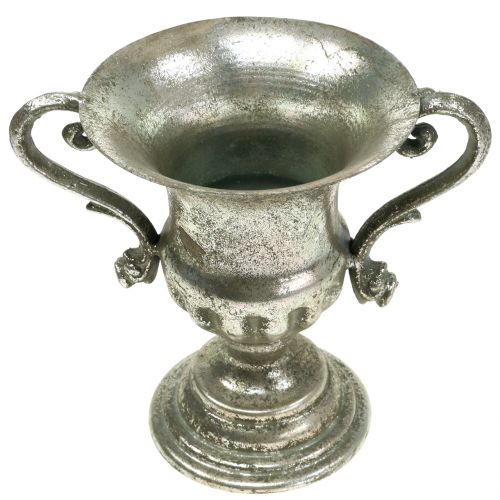 Floristik24 Metalkop antik look sølv Ø12,5cm H16,5cm